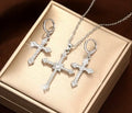 1014 - Cross Necklace and Earring Set