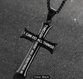 1017 - Black Overlay Cross Pendant