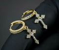1023 - Gold Dangle Cross Earrings