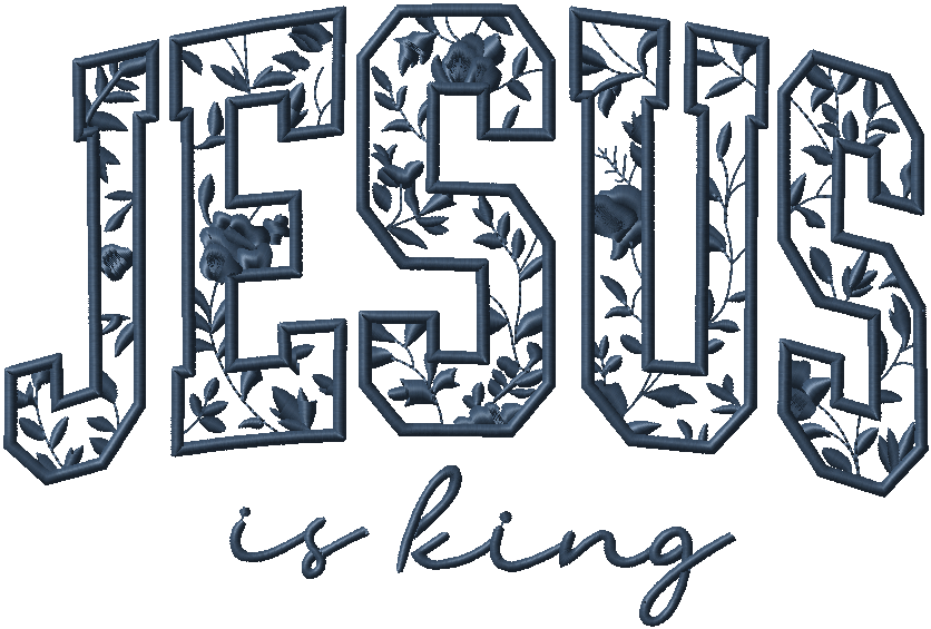 CS105 - Jesus is King Ladies Embroidered Sweatshirt