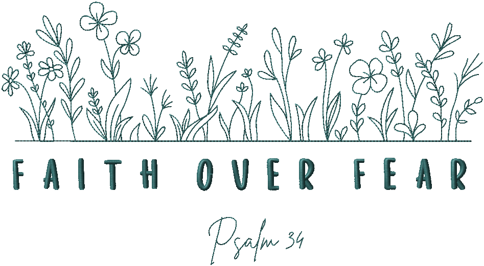 CS106 - Faith over Fear Psalm 39 Ladies Embroidered Sweatshirt