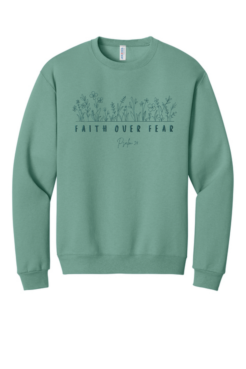 CS106 - Faith over Fear Psalm 39 Ladies Embroidered Sweatshirt