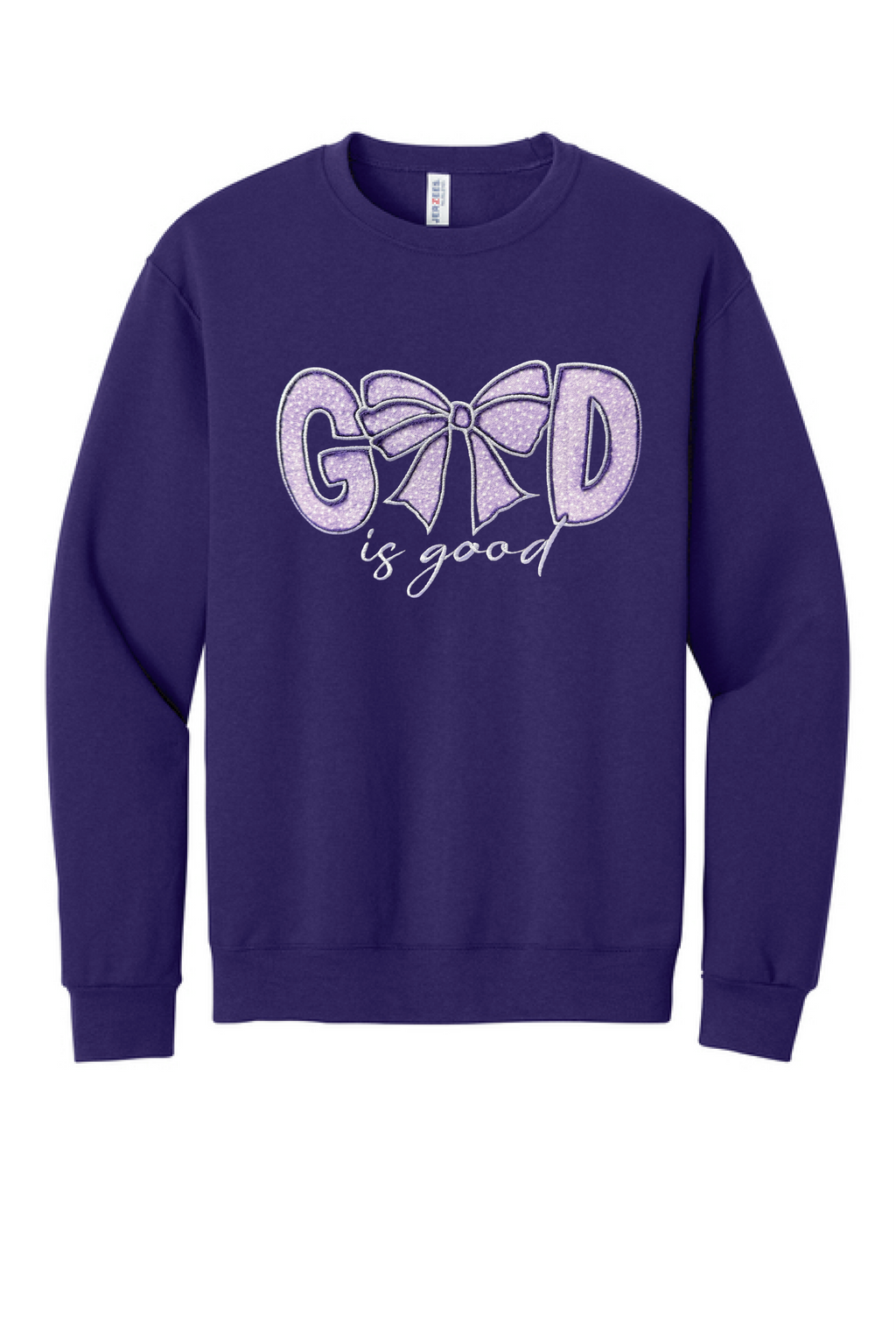 CS110 - God is Good Purple Crewneck Sweatshirt