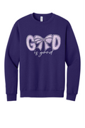 CS110 - God is Good Purple Crewneck Sweatshirt