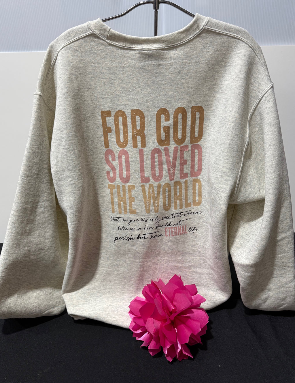 CS200 - For God So Loved the World Crewneck Sweatshirt with Front Pocket